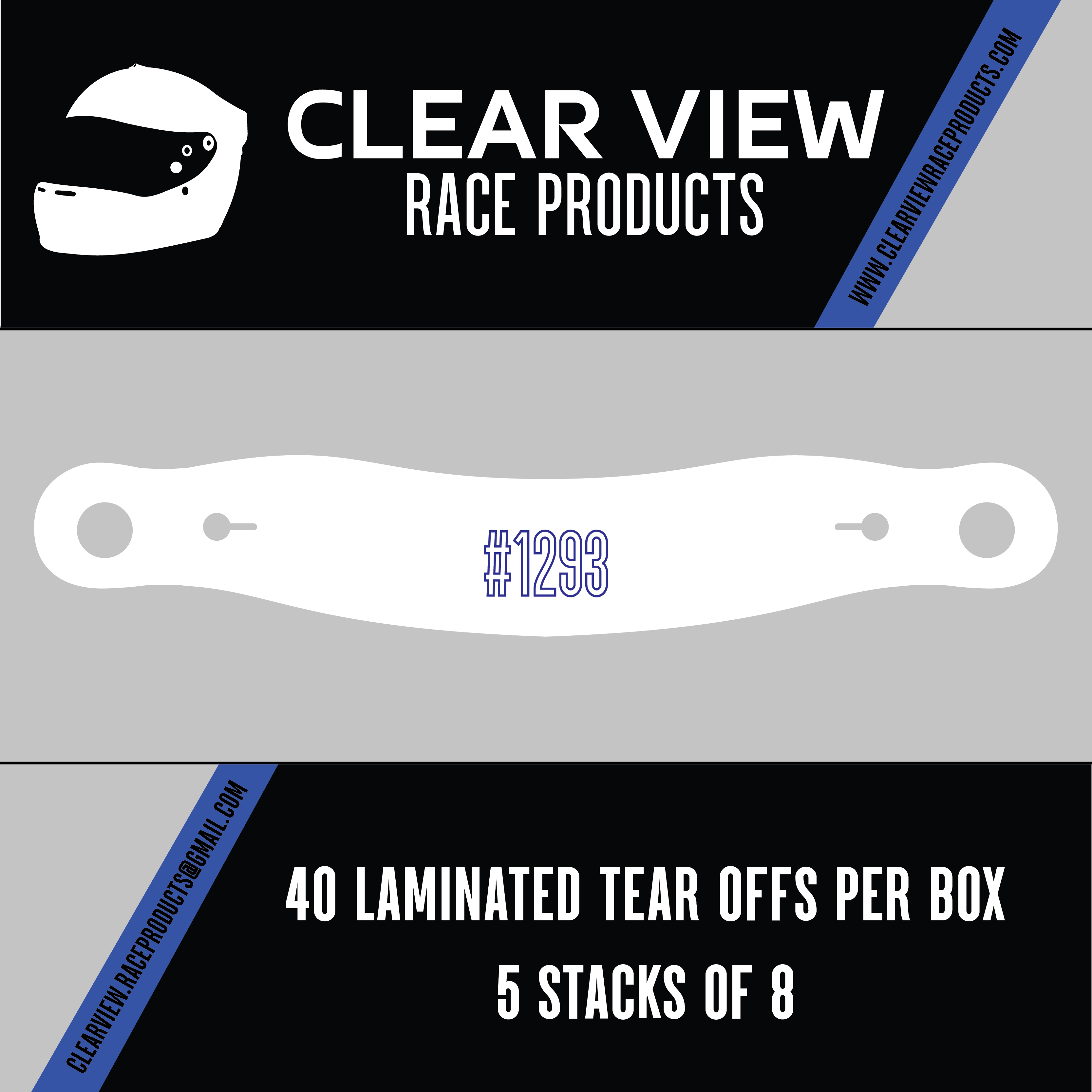 1293 - Laminated Tear Offs (40) | Clear View Race Products